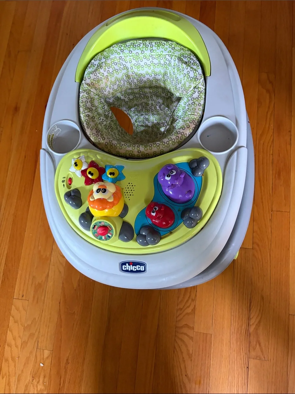 Chicco Lime Green and Gray Baby Walker with Interactive Toy Tray